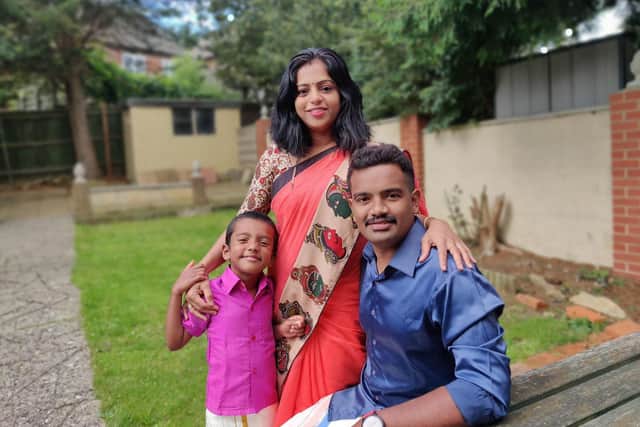 Prabhu and Shilpa Natarajan and their five-year-old son, Advaith Prabhu (Addhu).