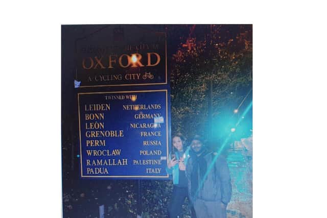 Chanelle Avery arrives in Oxford with her step dad Zac.