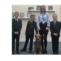 Dashwood Academy teacher, Blythe Williams with Lily and Year 5 children  Zaina Khanom, Wiktoria Kolacz, Alfie Davies and Kaydan Lally. (photo from Dashwood Academy)