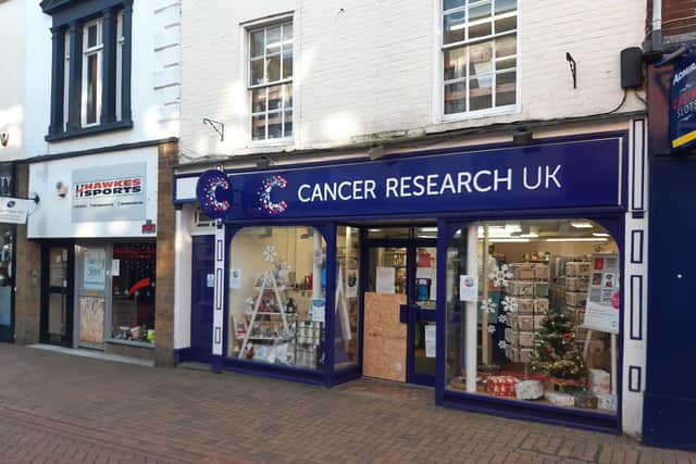 The Cancer Research UK charity shop and Hawkes Sports store were among several businesses in the Banbury to be targeted in a spate of burglaries