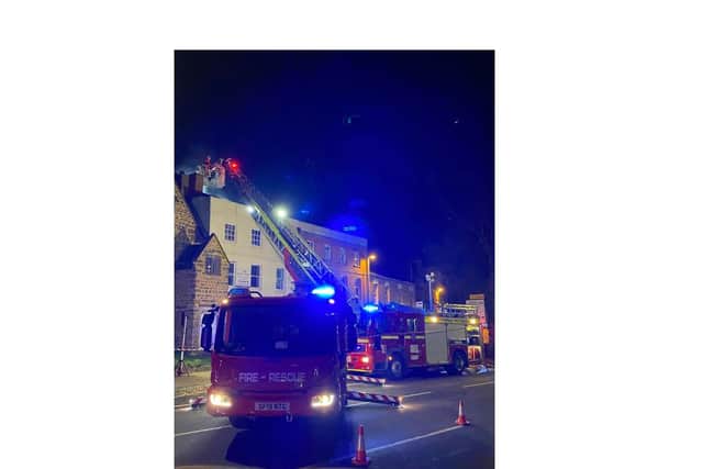 Firefighters respond to the fire at the Smart Tots Day Nursery and Pre-School in the Banbury Town Centre (photo from the Leamington Fire Station)