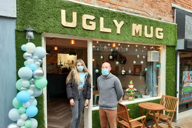 Laurence Hartwell and his daughter, Mary, who opened the Ugly Mug coffee shop in the Banbury town centre