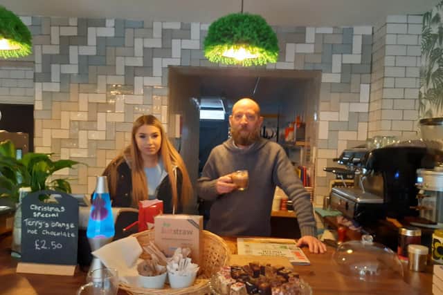 Laurence Hartwell and his daughter, Mary, who run the Ugly Mug coffee shop in the Banbury town centre