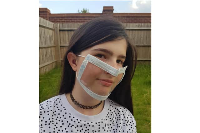 Emma Church, a Chipping Norton teenager who sent a homemade see-through face mask to Prime Minister Boris Johnson, together with a letter asking him to introduce clear face masks across the country.