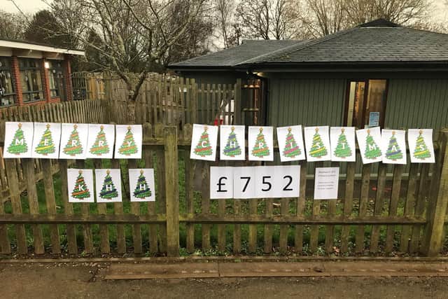 Pupils from Bloxham Primary School raised £750 for the Katharine House Hospice during their Santa Fun Run