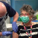 Celebrity chef Prue Leith, 80, receives her Covid-19 vaccine