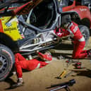 Sebastien Loeb and co-driver Daniel Elena must make their own repairs during the marathon element of the Dakar Rally 2021