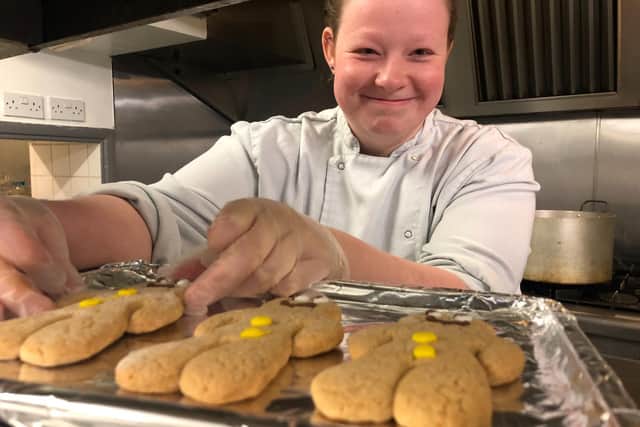 Chef Nicola Powell at The Fox pub in Farthinghoe prepares cookies for the 300 meals the pub delivered for NHS staff at the Horton Hospital