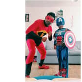 Prabhu Natarajan and his son, Addhu, plan to dress as Mr Incredible and Captain America respectively as they give away 18 packets of food and gifts for local children on the 18th, the same day as his son's sixth birthday.
