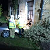 Firefighters attend vehicle crash into wall of pub near Chipping Norton (photo from Oxfordshire Fire and Rescue Service)