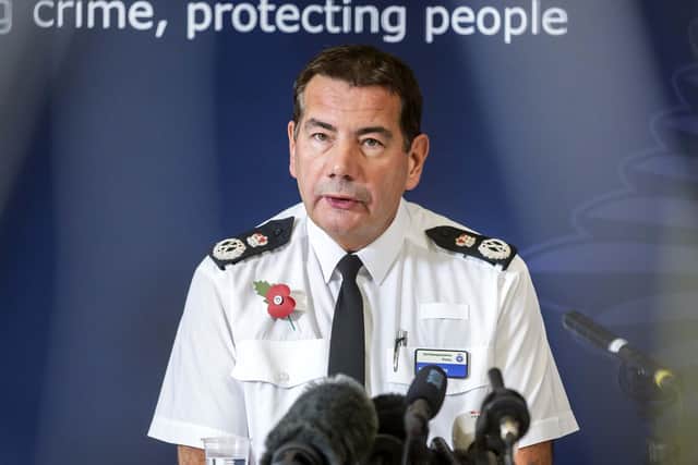 Northamptonshire Police Chief Constable Nick Adderley during the press conference about the Harry Dunn investigation in October 2019