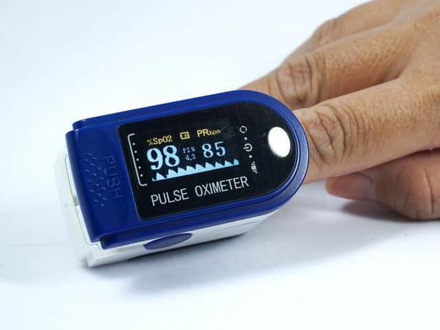 A pulse oxymeter of the kind supplied by SCAS to Covid-19 patients with underlying health conditions