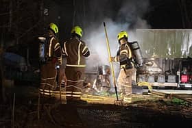 Two crews of firefighters from the Oxfordshire Fire and Rescue Service responded to a caravan fire in the village of Epwell on the evening of Wednesday February 10 (photo from Hook Norton Fire Station Facebook page)