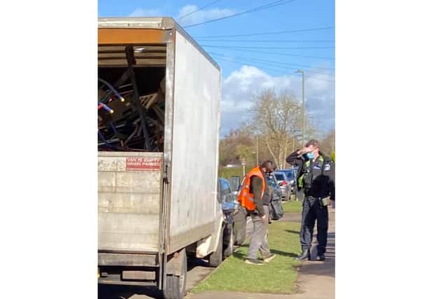A couple received a Covid-19 lockdown breach fine today, Thursday February 18, for the illegal collection of scrap metal across the Banbury and Bicester areas (photo from the Cherwell District Council Community Safety Team's Facebook page)
