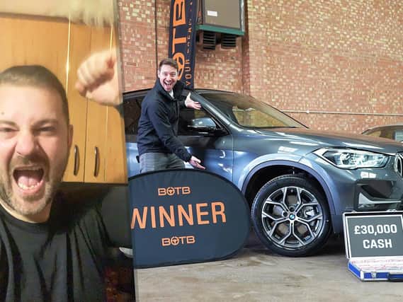 This was the moment when Adrian Zvinca won a brand-new BMW with £30,000 cash in the boot.