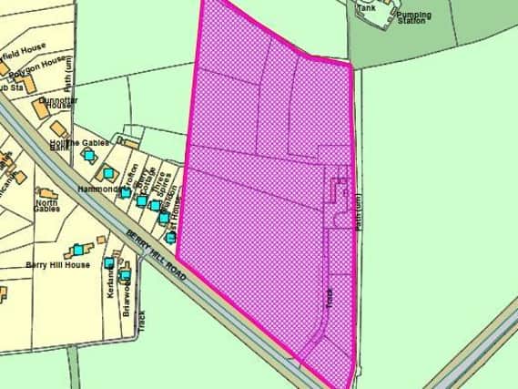 The area subject to a planning appeal. The developer wants planning permission for up to 40 homes between west Adderbury and the Oxford Road