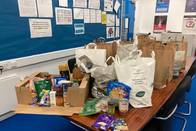 Food parcels at Wykham Park Academy