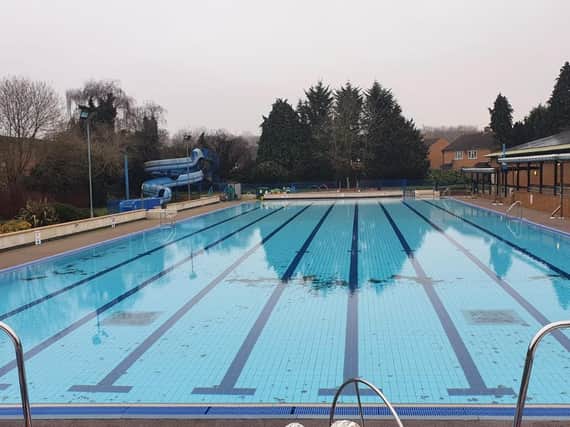The outdoor swimming pool at Banbury's Woodgreen Leisure centre will open early this year for 'chilly water swimming.' (photo from the Woodgreen Leisure Centre Facebook page)
