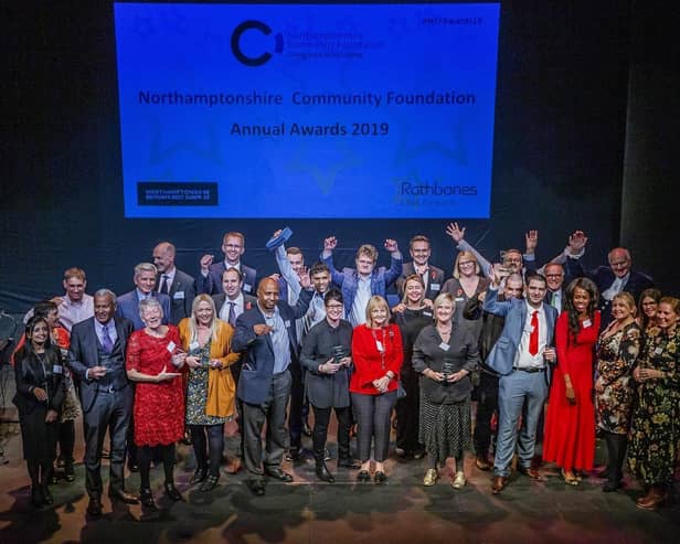 Winners at Northamptonshire Community Foundation's annual awards ceremony in 2019