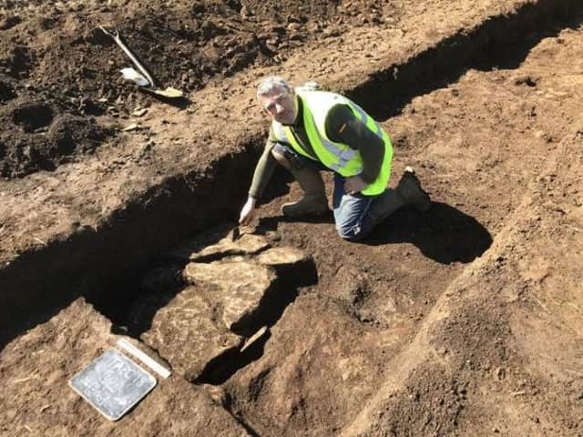 Keith Westcott in a trench during the trial dig in 2019