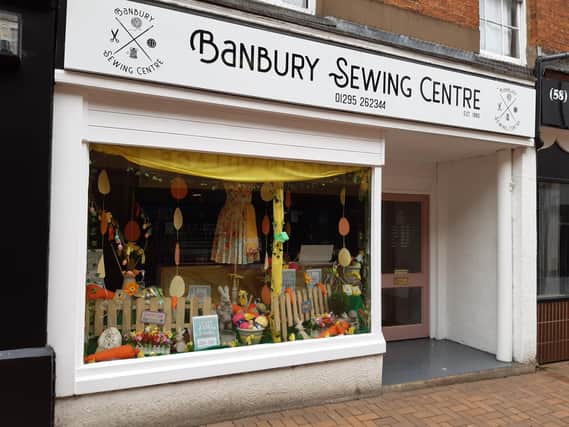 One town centre business, The Banbury Sewing Centre, has beautifully decorated its show window for the Easter season.