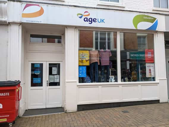 The Age UK charity shop in the Banbury town centre
