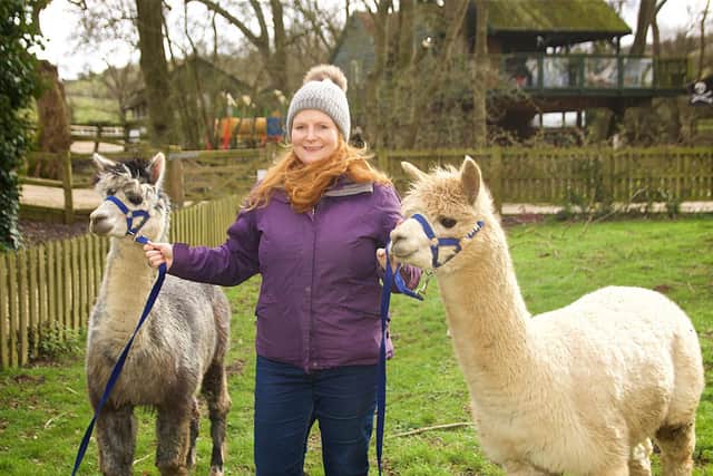 Kate Ashfield, alpaca keeper at Winchcombe Farm
