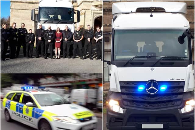 Warwickshire Police worked with Highways England to patrol the motorway network using a HGV supercab to spot and film driver offences. Photos by Warwickshire Police (bottom left by JPI Media).