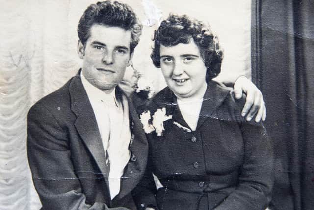 David and Val Page on the day of their wedding, March 14, 1960