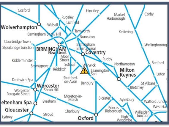 The incident took place between Hatton and Leamington stations