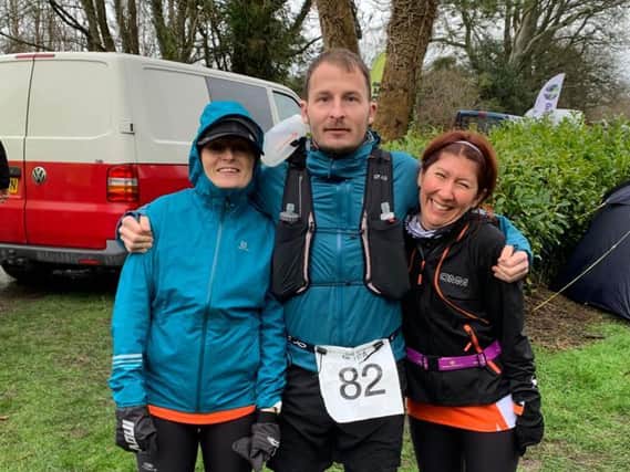 Gareth Birkett and Rachel Piper from Banbury and Jo Parker, from Northwich, who took part in the Last One Standing Ultramarathon