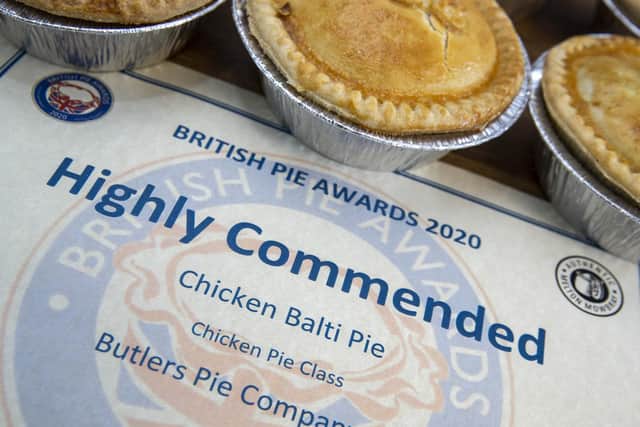 The chicken balti pie from Butler's Pie Company won 'highly commended' award and a gold award