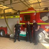 Milk supplies donated from the Banbury Starbucks being delivered to the Banbury Fire Station (photo from the TVP Cherwell Facebook page)