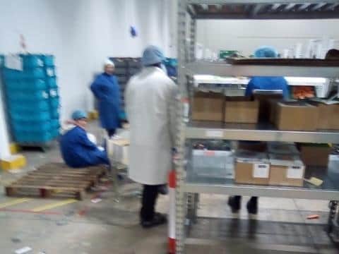 An image from inside the Hello Fresh packing plant