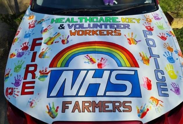 Car painted by Wayne Cowley to show thanks to the NHS and other key workers, including farmers during the coronvirus outbreak