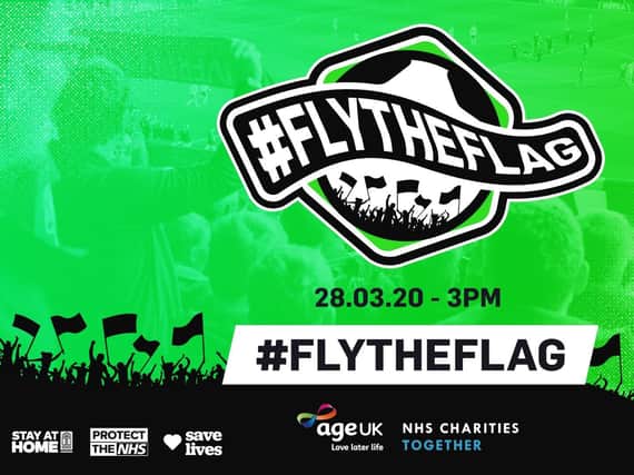 Football fans can fly the flag to support charities at 3pm today
