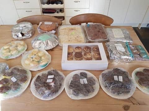 Cakes made by members of the Hooky Neighbours group for NHS workers
