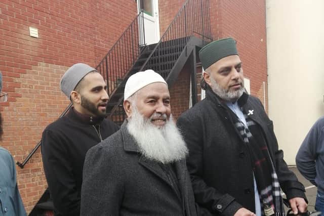 (At centre) Hassan Hanif, chairman of the Banbury Mosque