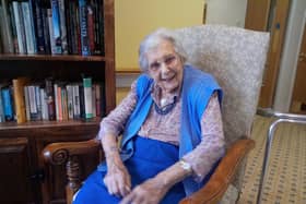 Yvonne Huntriss MBE, of Bloxham, who has died aged 101. Here she is pictured on her 100th birthday