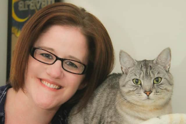 BARKS volunteer Nicola Young and her cat Skye (photo by Nicola Young)