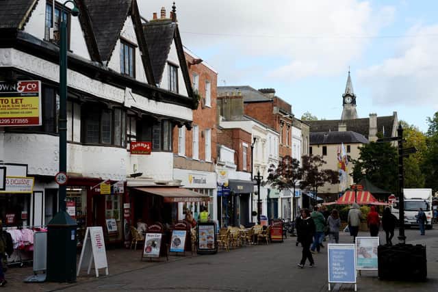 Banbury town centre before the majority of shops closed on the orders of government
