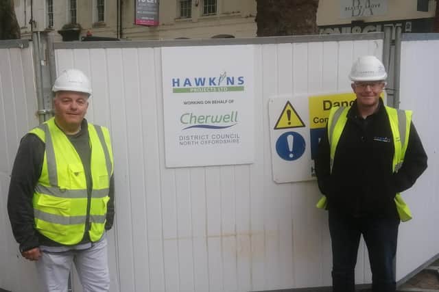 Stuart Parkhurst, special projects manager at Cherwell District Council and Hawkins Contracts Manager Matthew Cartwright (photo from Cherwell District Council)