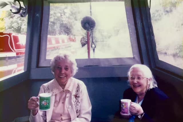 Dorcas and her sister, Edith, on their 95th birthday