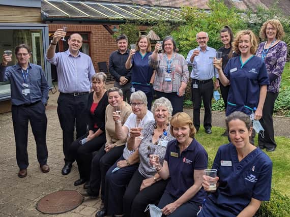 Staff and Volunteers at Katharine House celebrate the hospice’s 30th birthday (submitted photo)