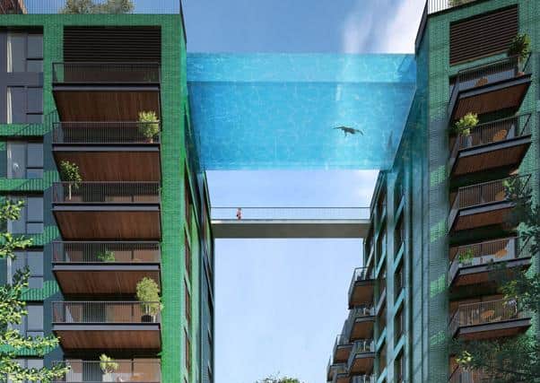 The Sky Pool across which Patricia Hamilton will swim in spite of her fear of heights