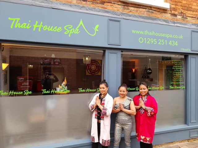 Staff members at the Thai House Spa, which recently opened in Broad Street of the Banbury town centre