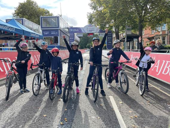 Pupils from Harriers Academy took part in BMX activities as part of the arrival of the Women's Tour cycle race (Submitted photo)