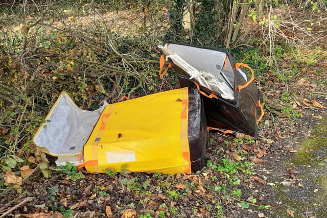 A householder has been left counting the cost after a vigilant member of Cherwell District Council’s street cleansing team solved the case of two similar fly-tips. (Image from Cherwell District Council)