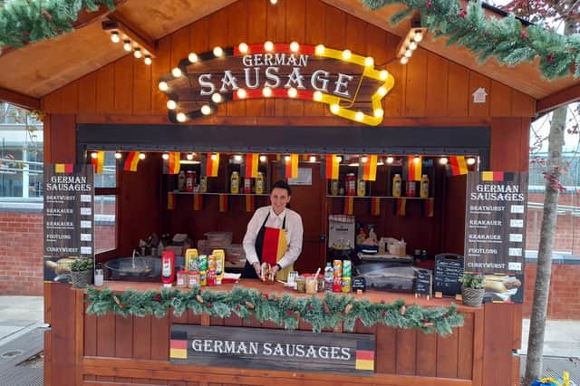 Tom and Tammy Rose run a traditional German Sausage stand outside Lock29 next to the canal in the Banbury town centre