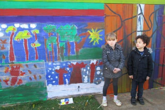 Pupils from the Kestrels' class (years two and three) at Wroxton Primary School have created their own urban art. (Submitted photo from Wroxton Primary)